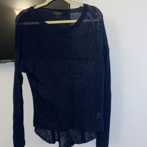 J Crew Navy Blue Crochet Sweater - Size Large